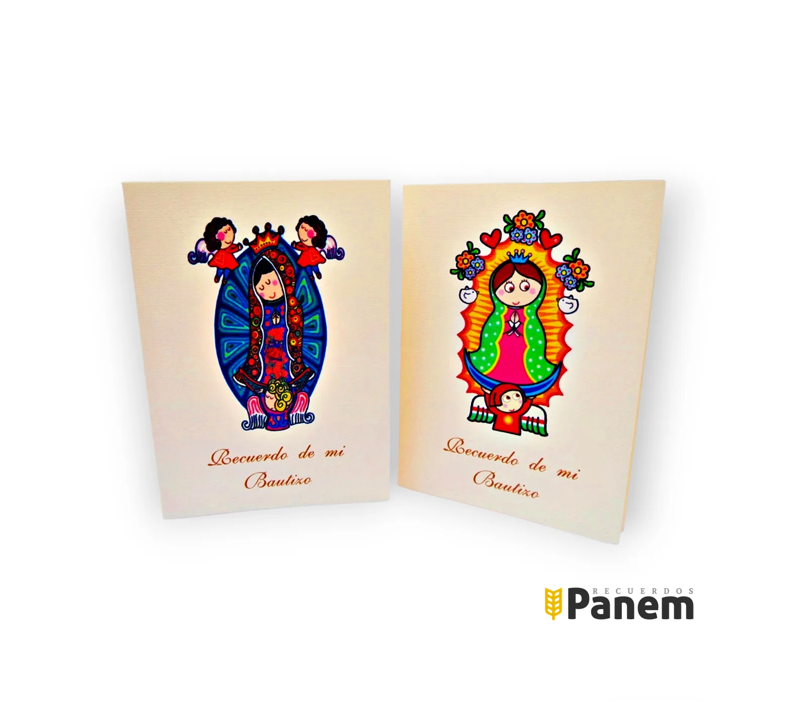 Santitos de Bautizo doble con imagen (Valor por docena)