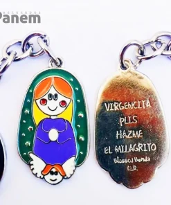 LLavero Virgencita Plis Lila-Metalico (Valor por docena)