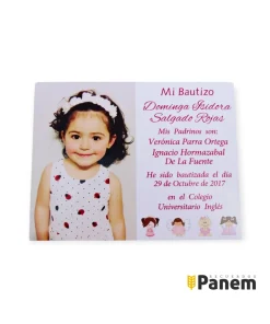 Magnetos de Bautizo con foto de niña (Valor por docena)