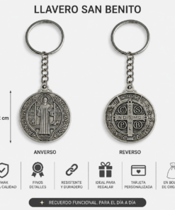 Llaveros medalla redonda de San Benito (Valor por docena)
