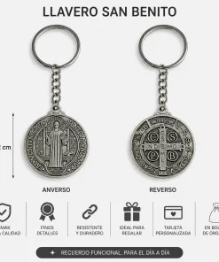 Llaveros medalla redonda de San Benito (Valor por docena)