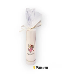 Cirios de Bautizo Niña angel rosado
