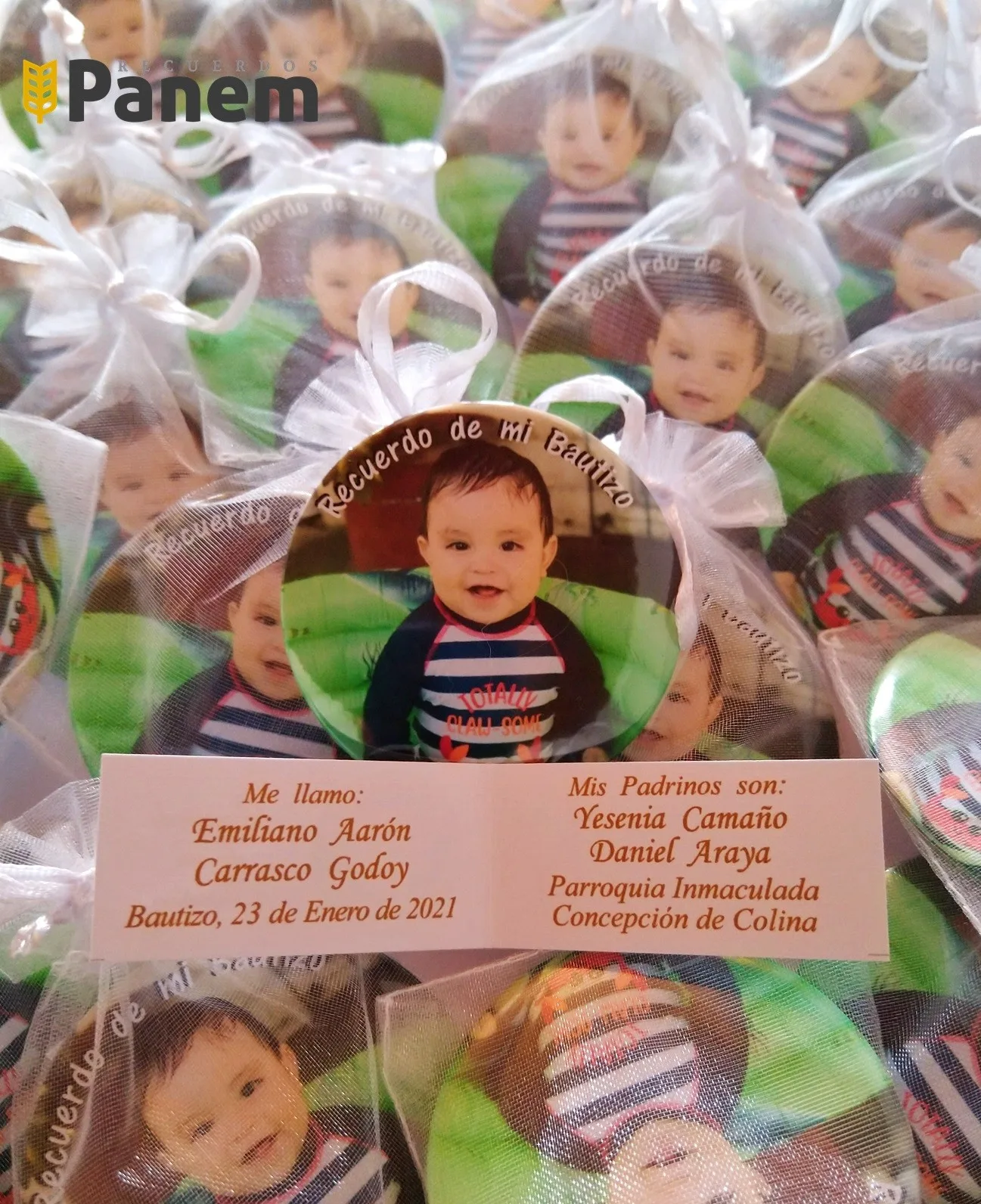 Chapitas con foto y tarjeta personalizada (Valor por docena) - Imagen 2