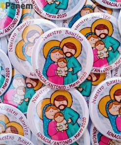 Chapita imán de Bautizo imagen a elección (Valor por docena)