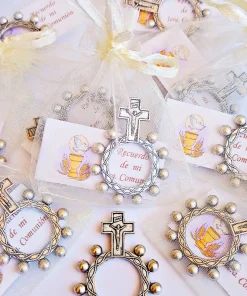 Pack denarios de metal/tarjeta/bolsita de organza