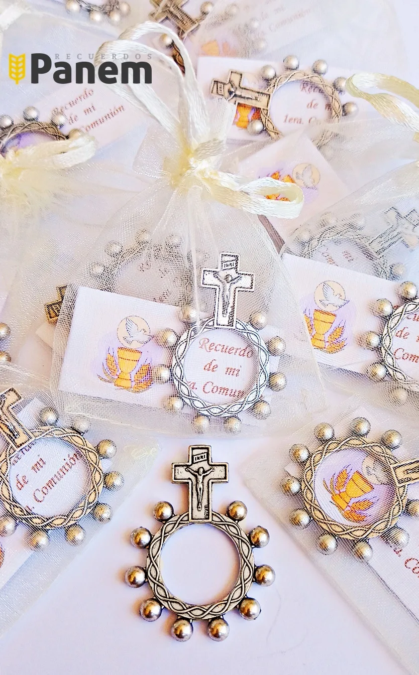 Pack denarios de metal/tarjeta/bolsita de organza