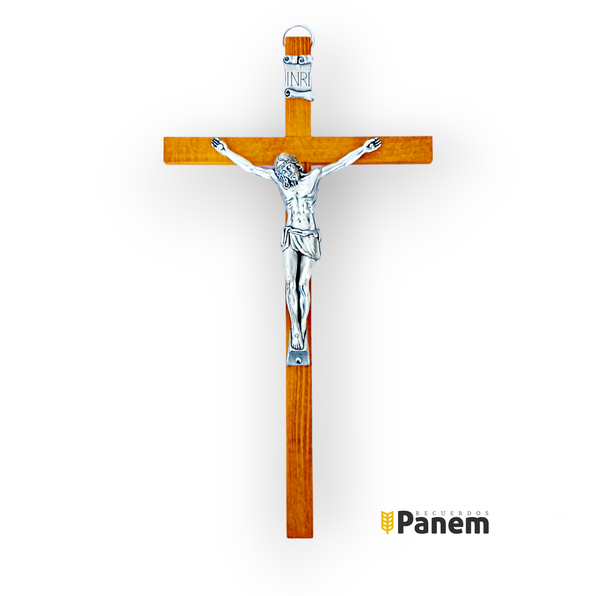 Crucifijo de madera tradicional de pared 30x16cm - Recuerdos Panem