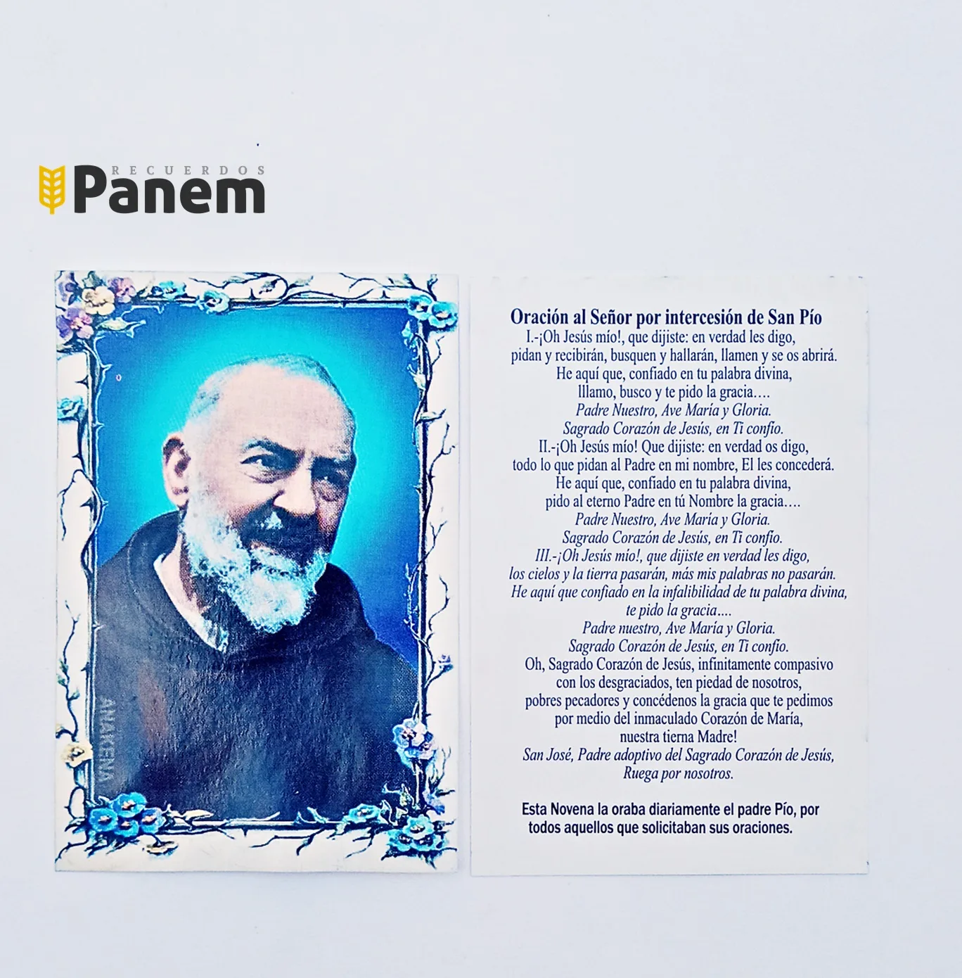 Estampas plastificadas del padre Pio/San Pio (Valor 100 unidades)