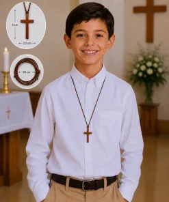 Cruz de madera con cordon