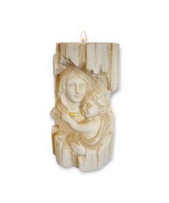 Portavela poliresina Virgen María y Niño Jesús