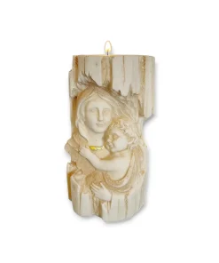 Portavela poliresina Virgen María y Niño Jesús