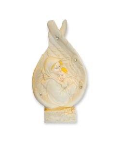 Estatuilla Jesús y María cubiertos por alas