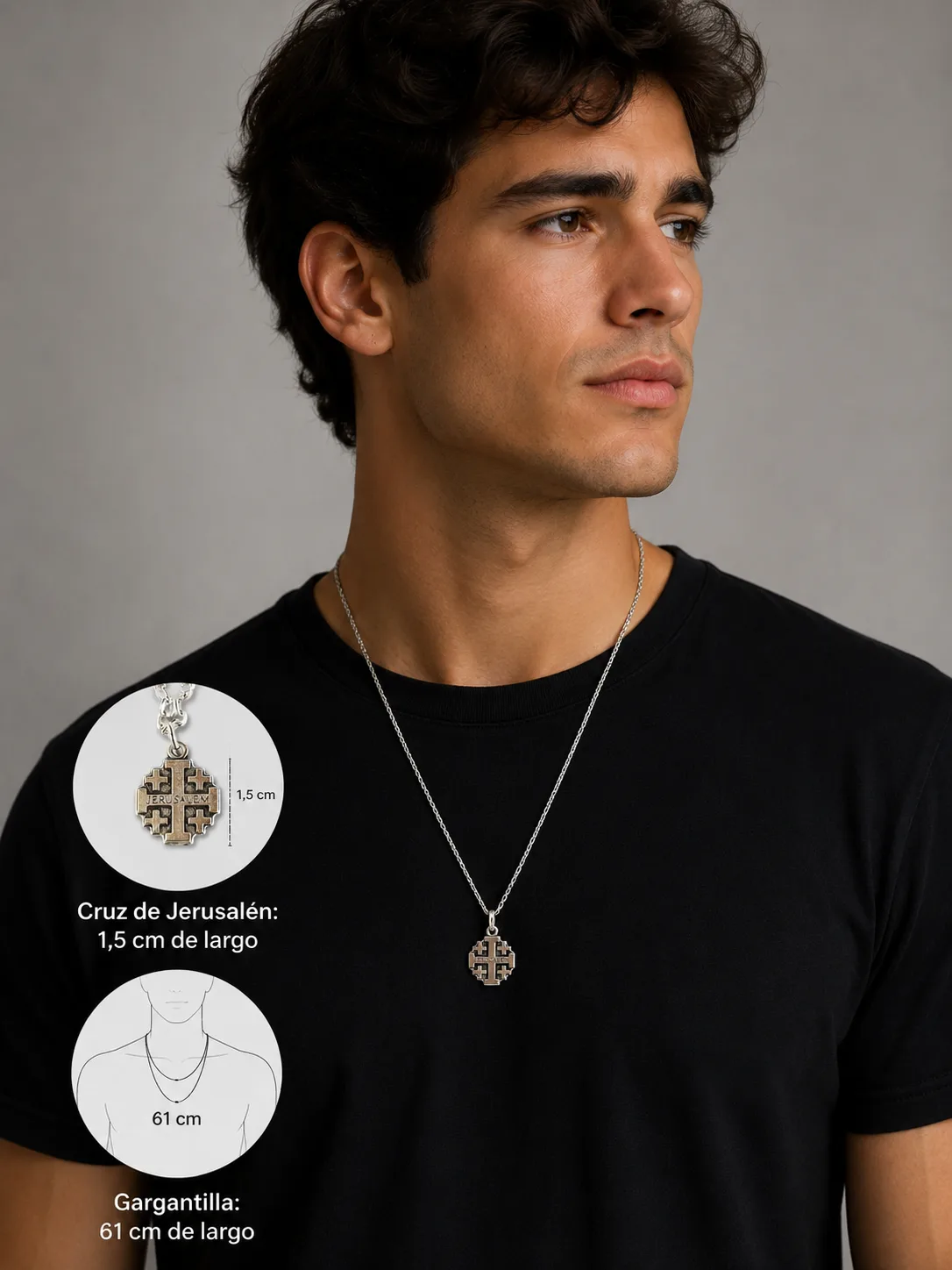 Cruz de Jerusalén metal - Imagen 2